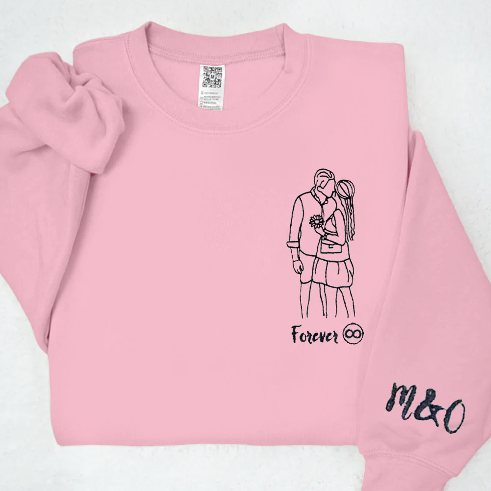 Matching Sweatshirts for Couples Custom Embroidered Sweaters Best Gift Idea for Him Her Girlfriend Boyfriend