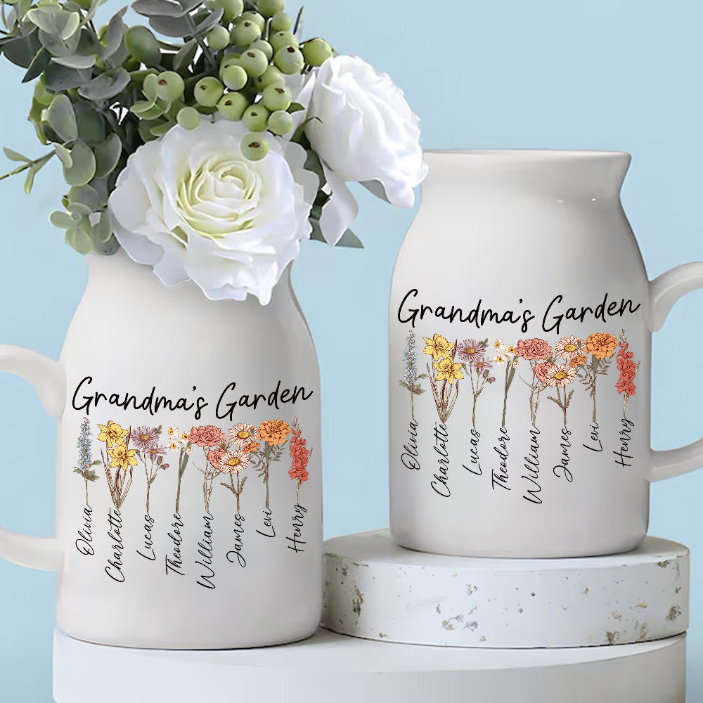 Mother's Day - Custom Grandma's Garden Birth Month Flower Vase