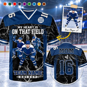 Custom My Heart Is On That Field Hockey Shirt, Gift For Hockey Lovers L0411 Hv01
