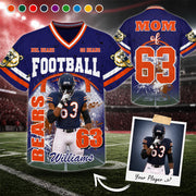 Custom Football Mom Jersey with Photo & Player Number – Personalized Game Day Shirt Hv01