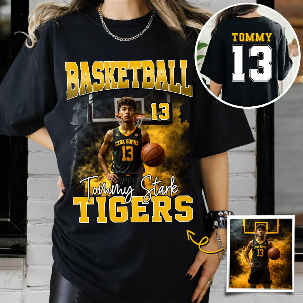 Personalized Basketball Shirt, Custom Photo And Team Name For Basketball Mom Sport Family T1807 Li29