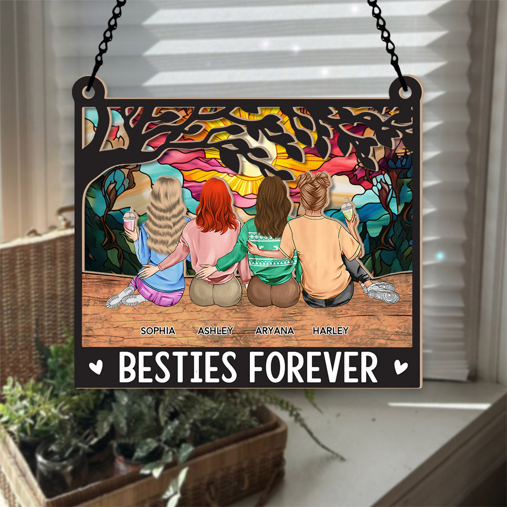 Besties Forever - Personalized Suncatcher Ornament