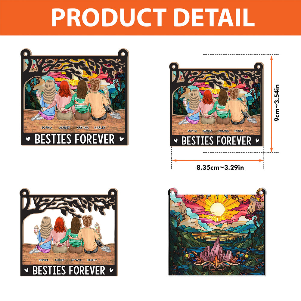 Besties Forever - Personalized Suncatcher Ornament
