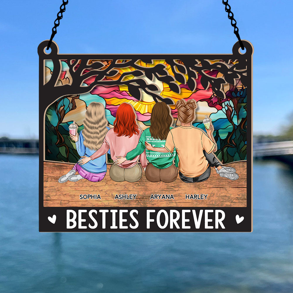 Besties Forever - Personalized Suncatcher Ornament