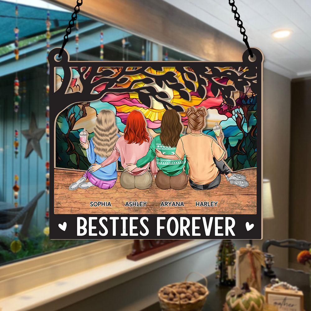 Besties Forever - Personalized Suncatcher Ornament