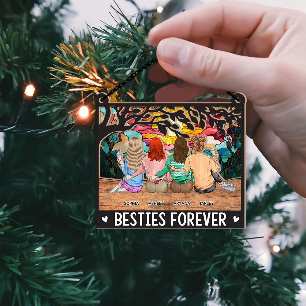 Besties Forever - Personalized Suncatcher Ornament
