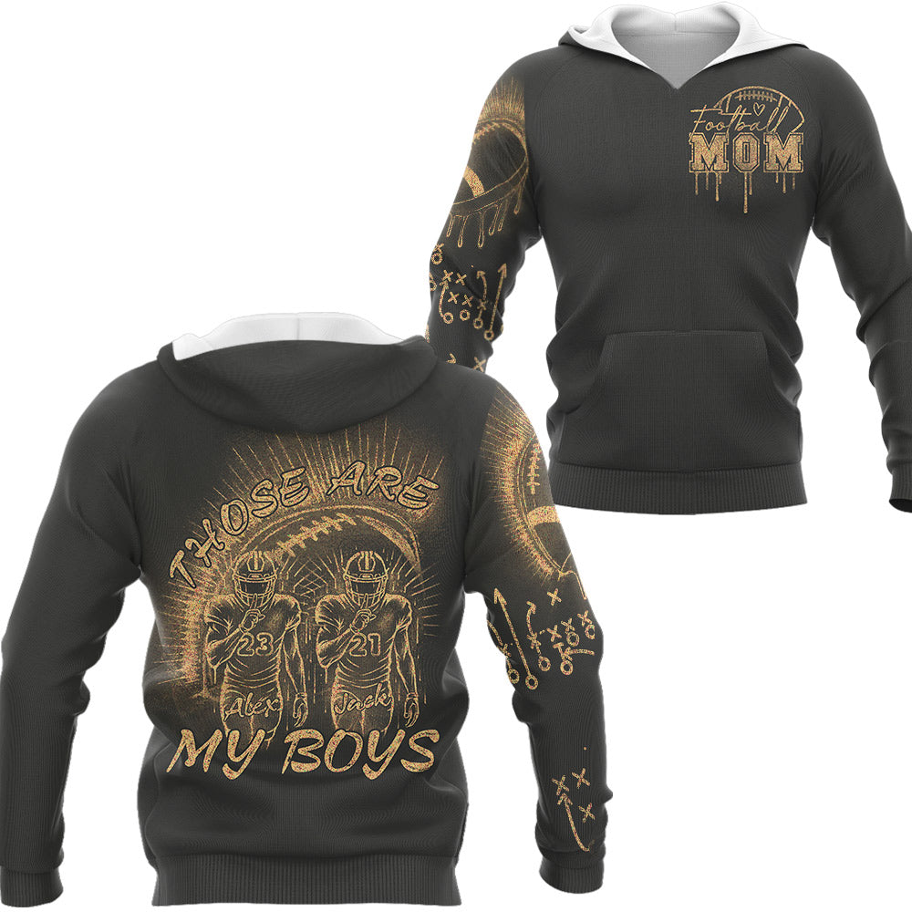 Those Are My Boys – Personalized Bleach Style Football Shirt for Football Moms, Kids’ Game Day Tee, NA02 Li29