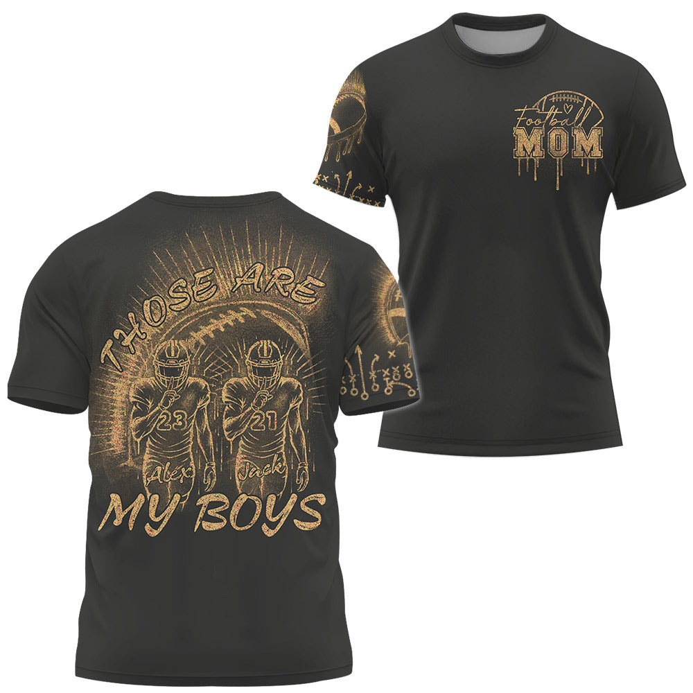 Those Are My Boys – Personalized Bleach Style Football Shirt for Football Moms, Kids’ Game Day Tee, NA02 Li29