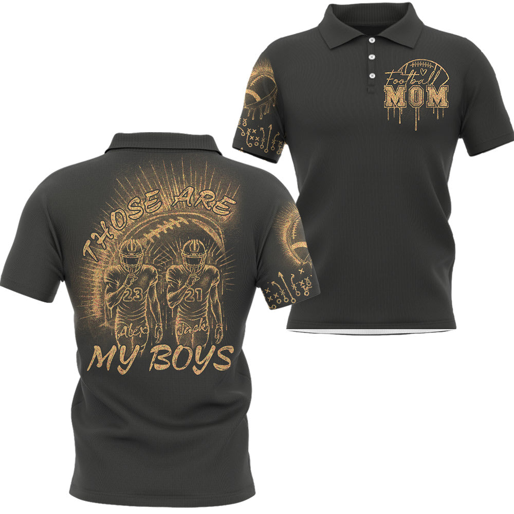 Those Are My Boys – Personalized Bleach Style Football Shirt for Football Moms, Kids’ Game Day Tee, NA02 Li29