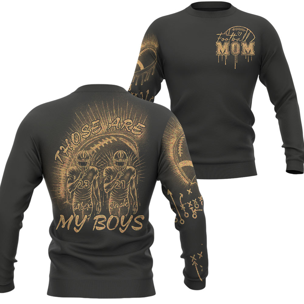 Those Are My Boys – Personalized Bleach Style Football Shirt for Football Moms, Kids’ Game Day Tee, NA02 Li29