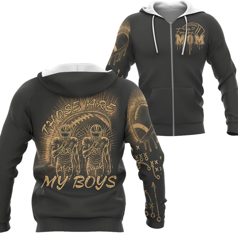 Those Are My Boys – Personalized Bleach Style Football Shirt for Football Moms, Kids’ Game Day Tee, NA02 Li29