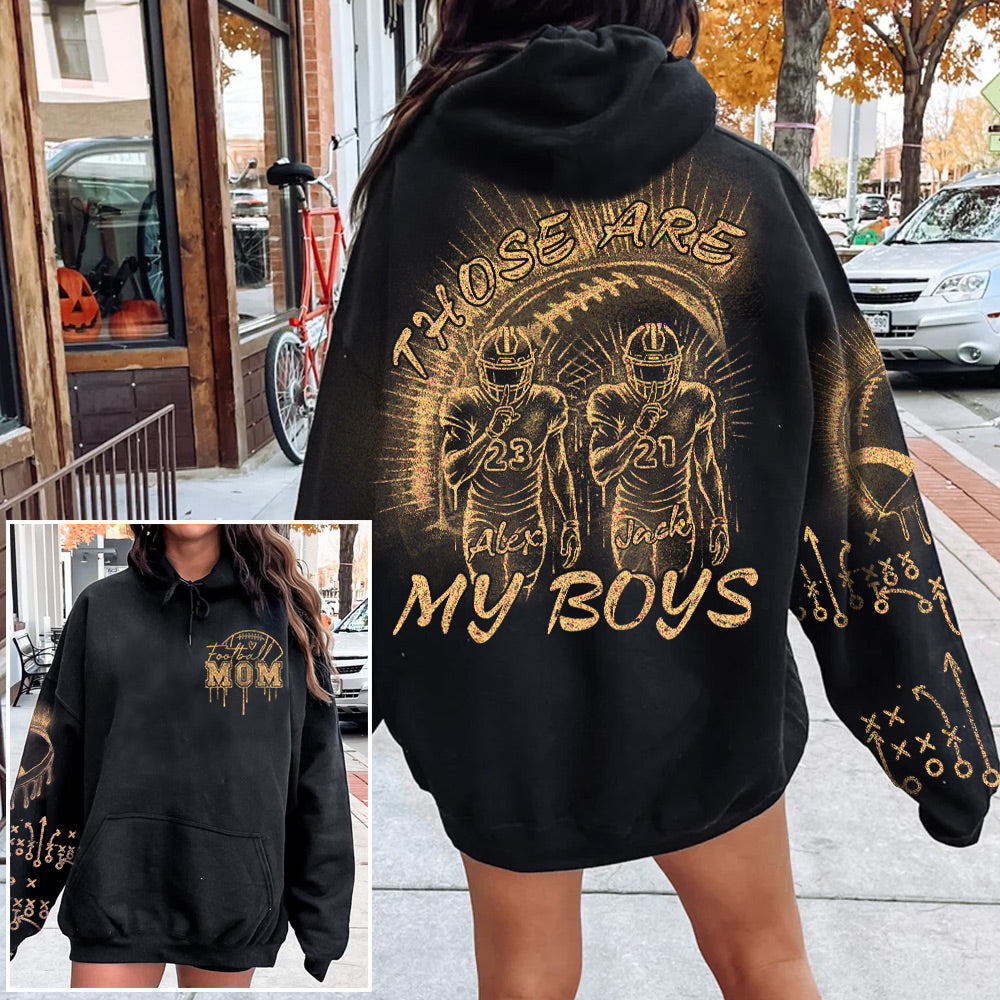 Those Are My Boys – Personalized Bleach Style Football Shirt for Football Moms, Kids’ Game Day Tee, NA02 Li29