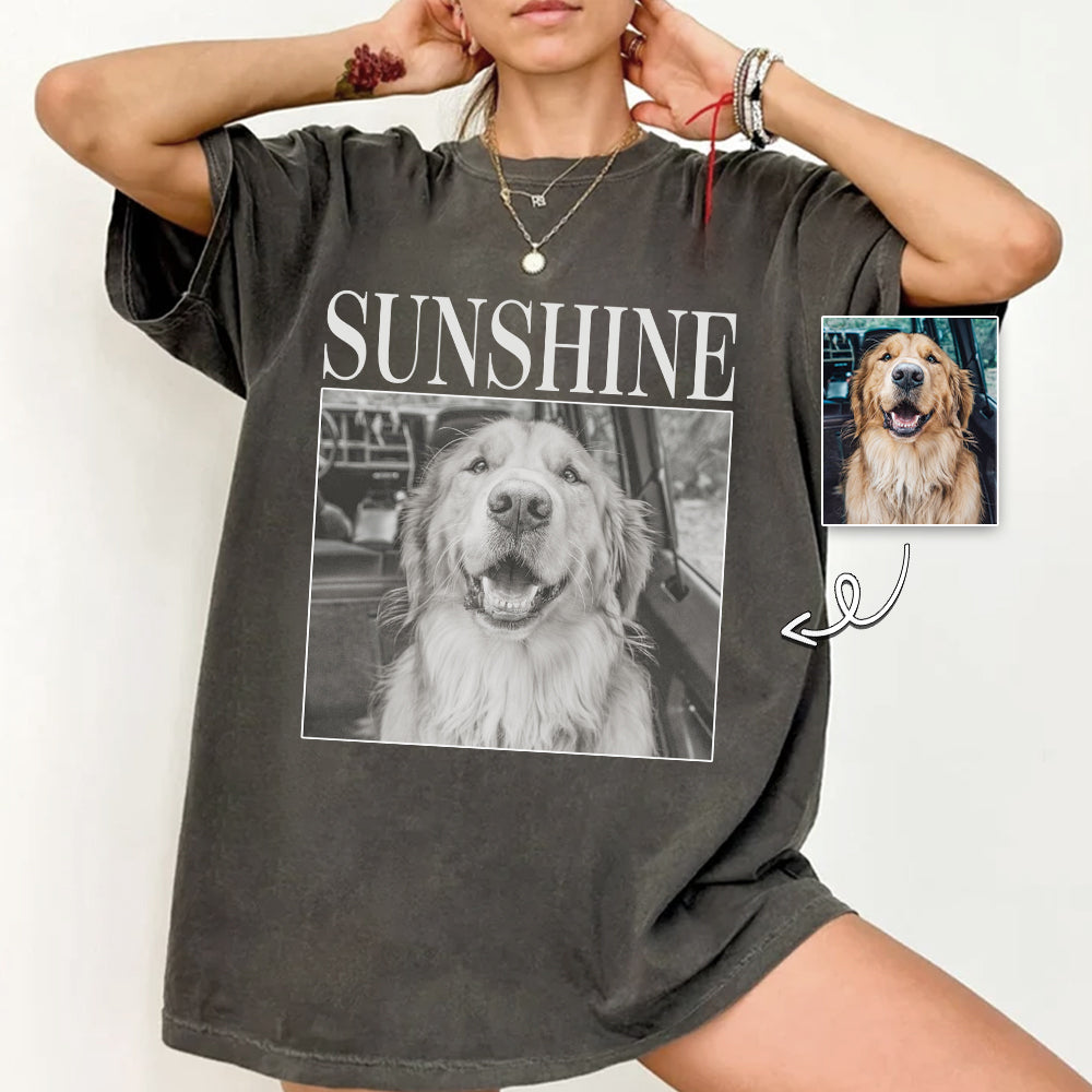 Custom Pet Photo Shirt, Personalized Comfort Colors Pet Shirt, Custom Picture Pet Shirt, Dog Lover Gift, Cat Lover Gift, Pet Loss Gift Hv01
