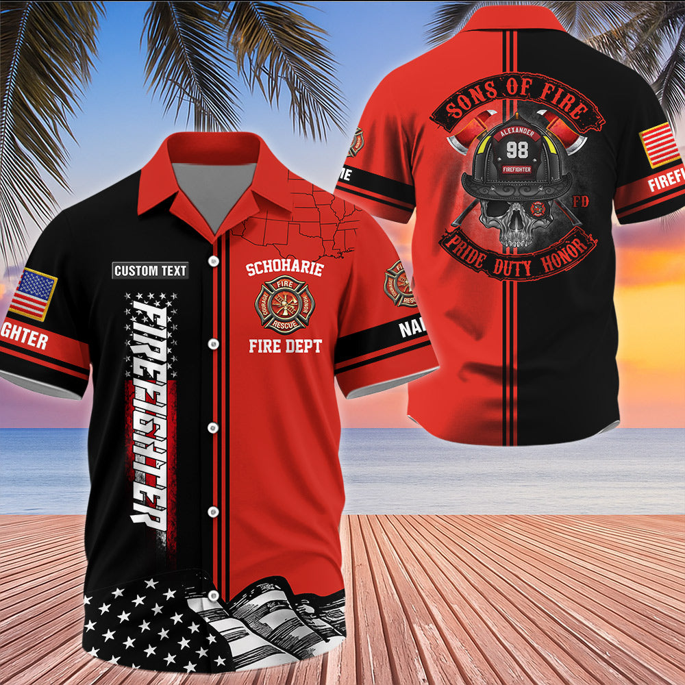 Sons Of Fire Pride Duty Honor, Personalized Shirt For Firefighter T1807 Li29