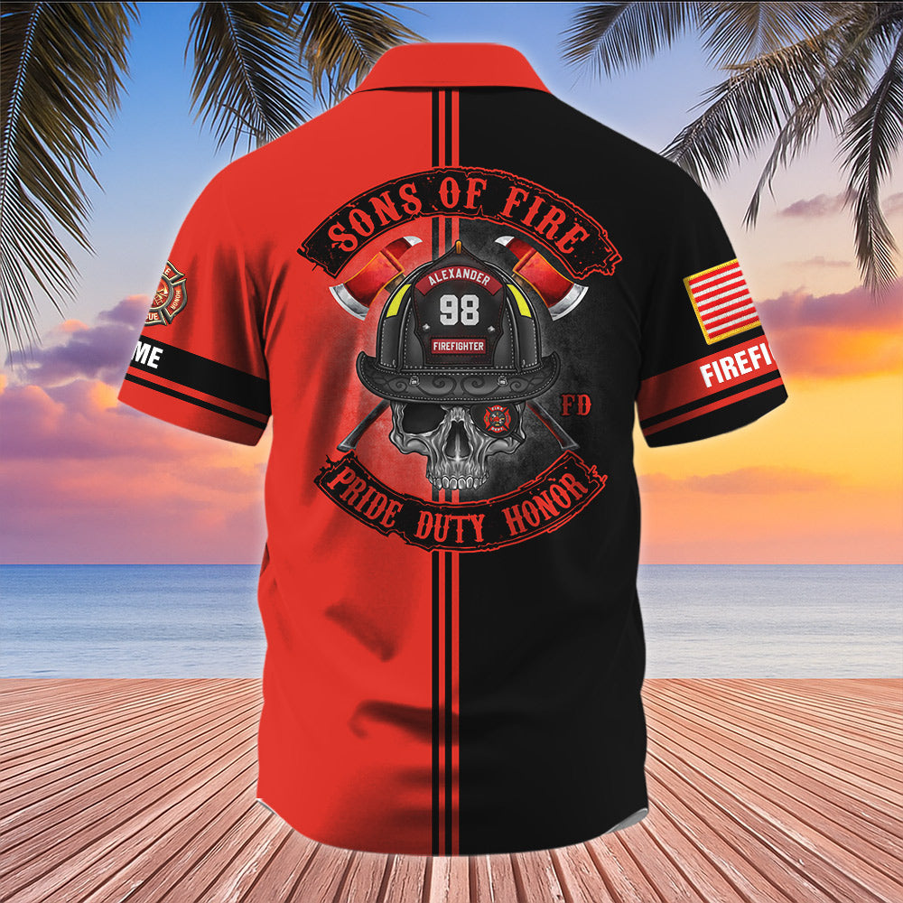 Sons Of Fire Pride Duty Honor, Personalized Shirt For Firefighter T1807 Li29