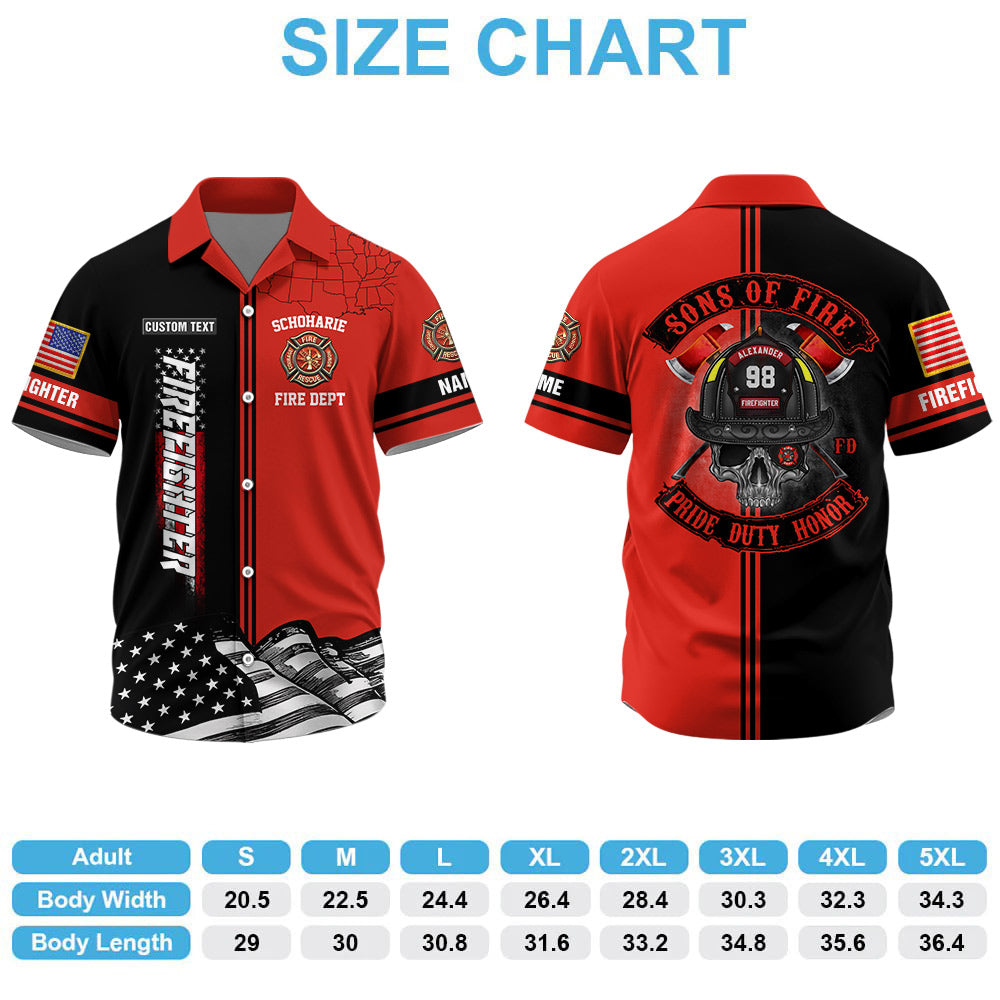 Sons Of Fire Pride Duty Honor, Personalized Shirt For Firefighter T1807 Li29