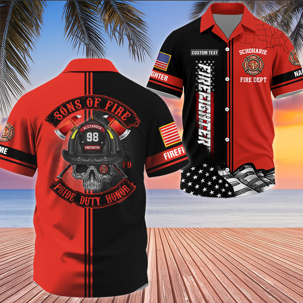 Sons Of Fire Pride Duty Honor, Personalized Shirt For Firefighter T1807 Li29
