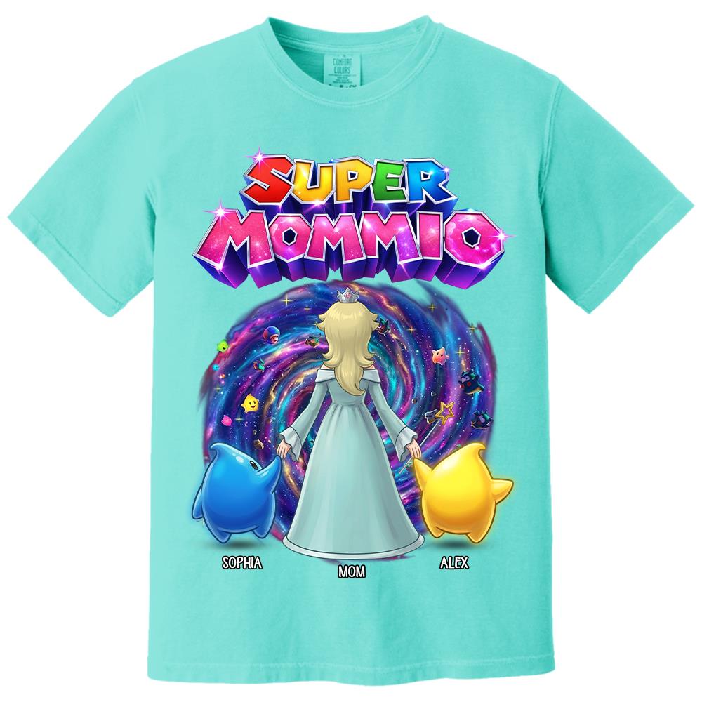 Personalized Super Mommio Galaxy Gaming Shirt, Mother's Day Gifts For Mom L0411 Hv01