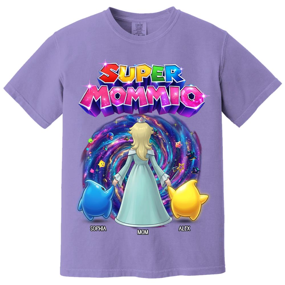 Personalized Super Mommio Galaxy Gaming Shirt, Mother's Day Gifts For Mom L0411 Hv01