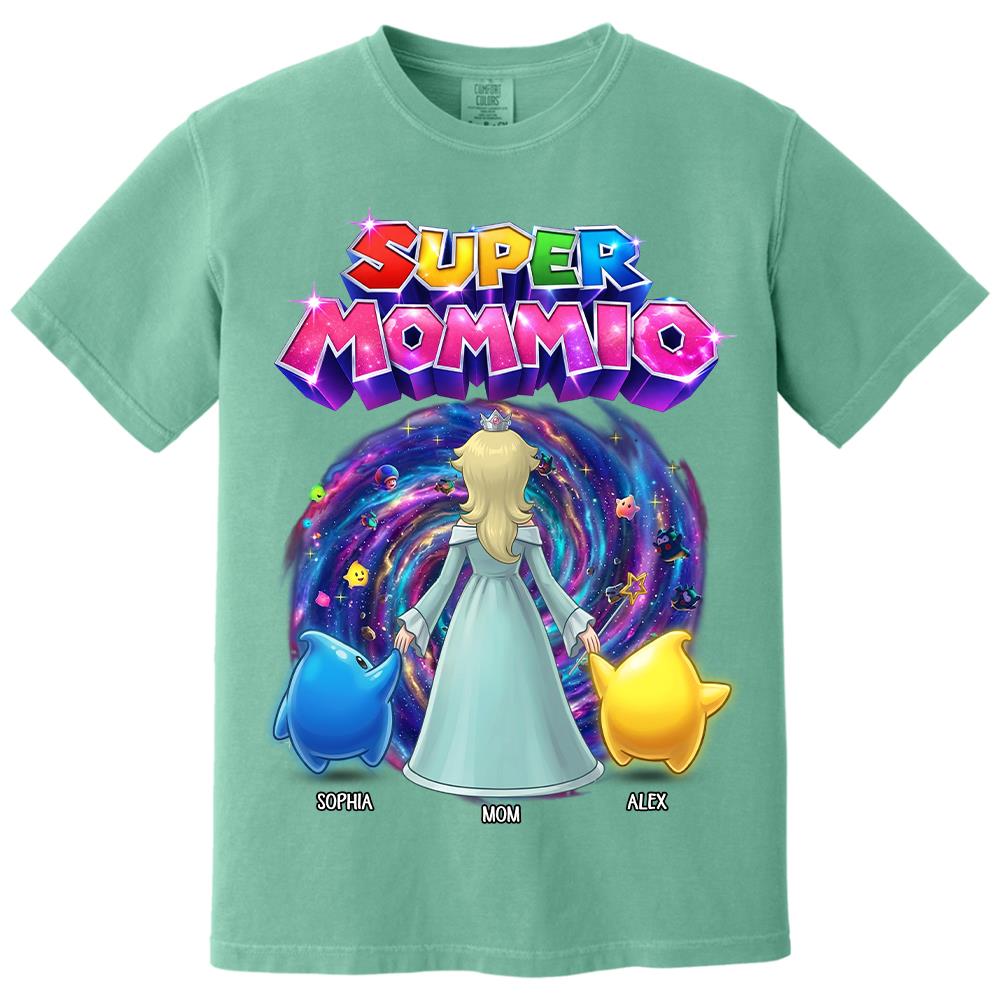 Personalized Super Mommio Galaxy Gaming Shirt, Mother's Day Gifts For Mom L0411 Hv01