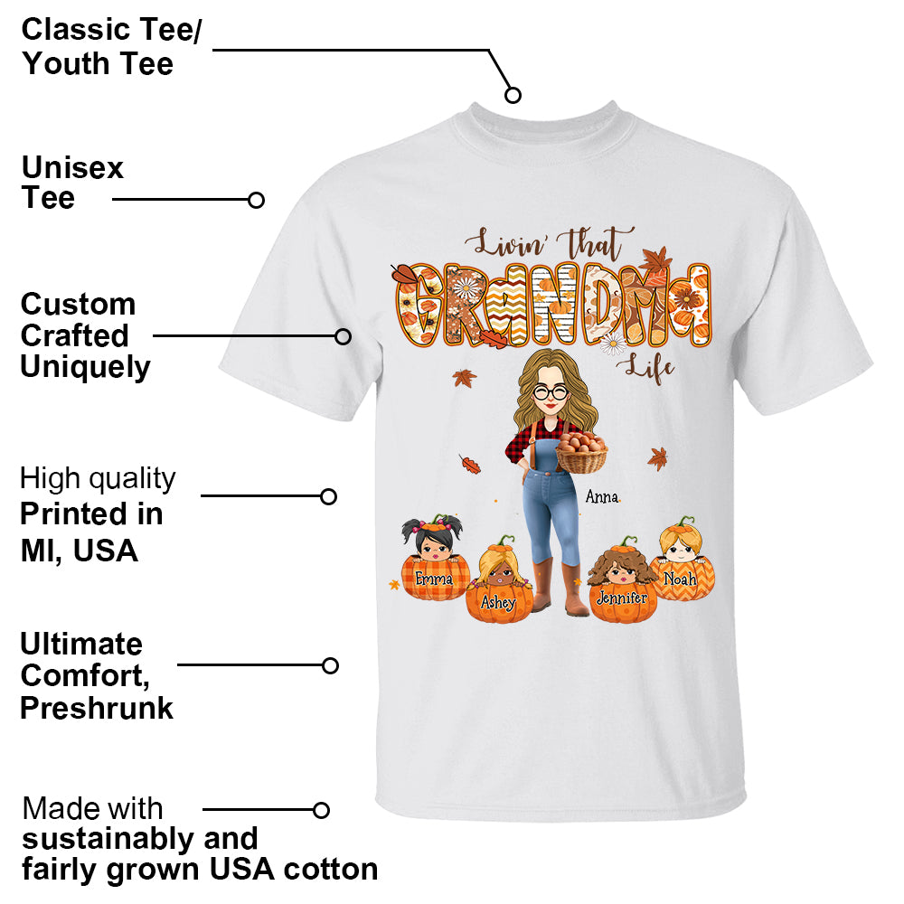 Living That Grandma Life - Personalized Autumn Shirt Family Gifts For Grandma NA04 Li29