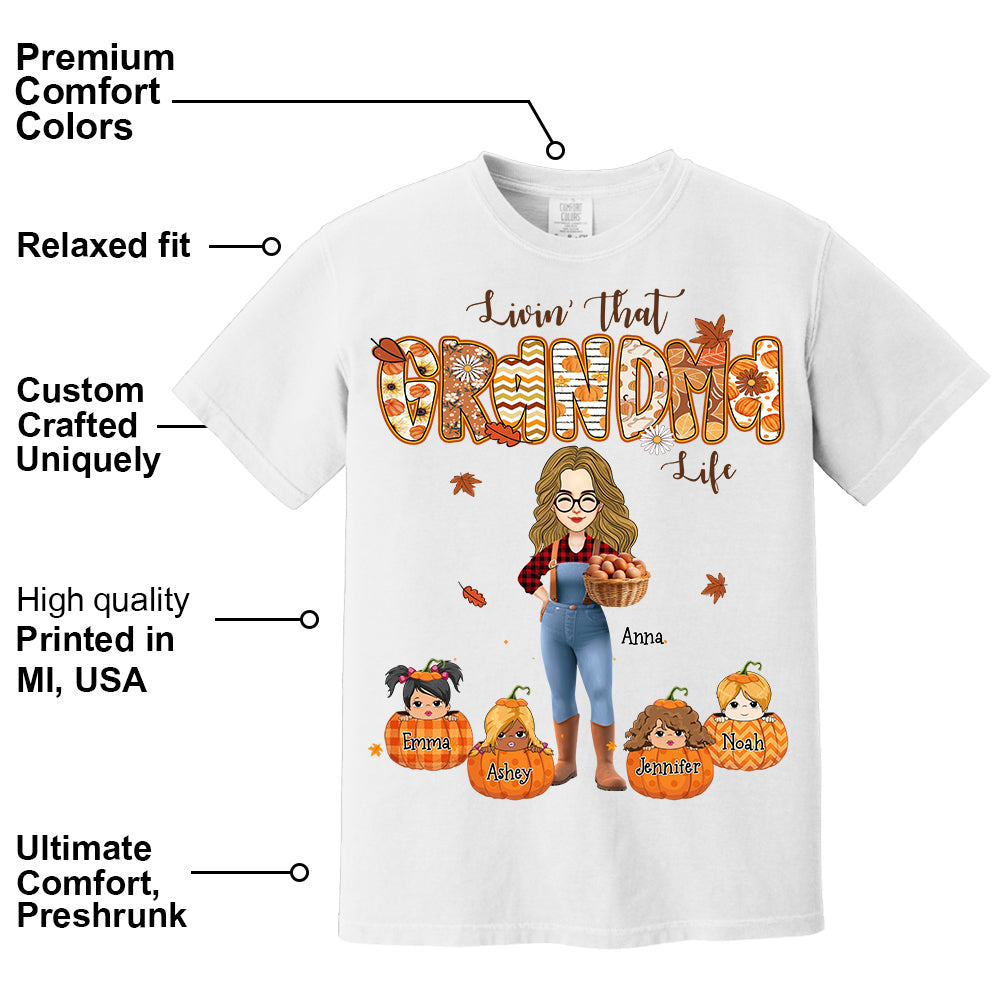 Living That Grandma Life - Personalized Autumn Shirt Family Gifts For Grandma NA04 Li29