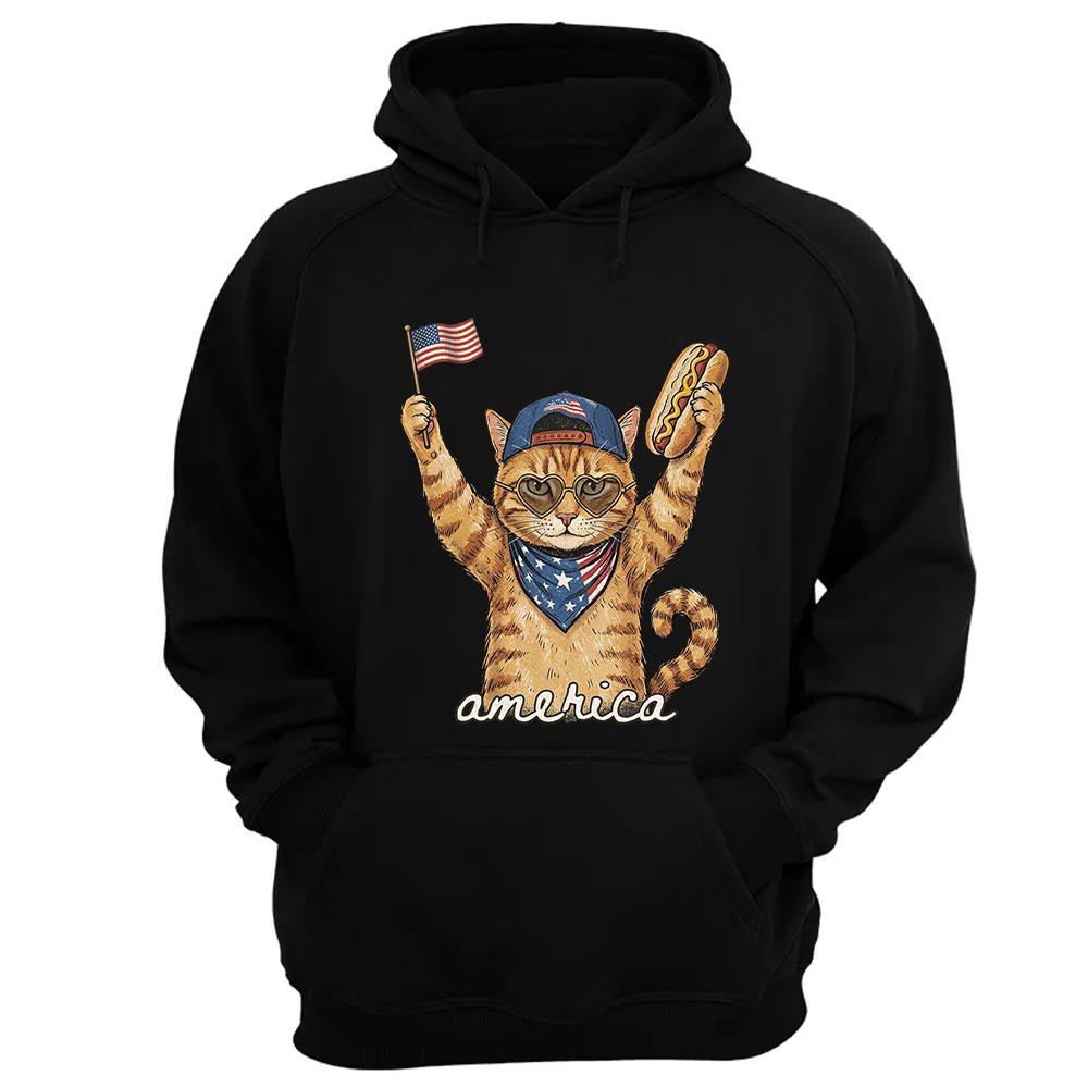 Custom Photo Pet, Patriotic Cat Shirt, Cat Lover Gift, 4th Of July Shirt, America Tee, Independence Day Graphic Nh00