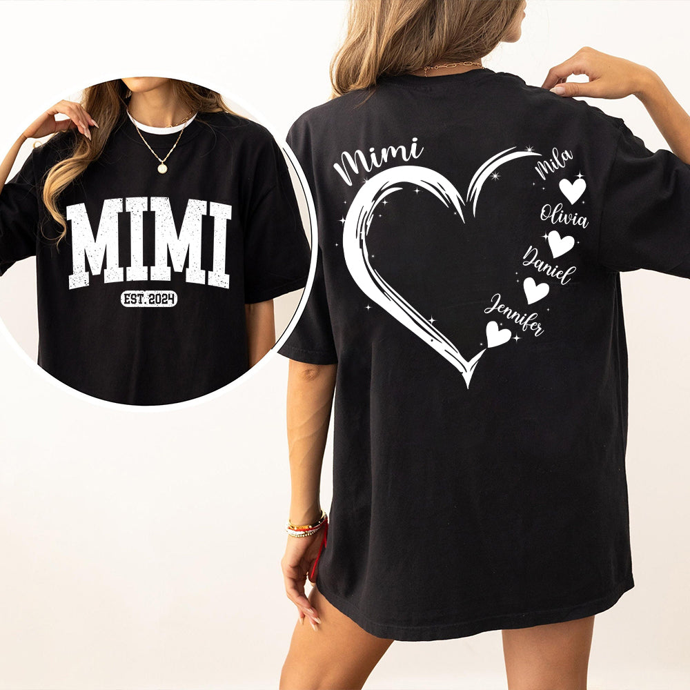 Personalized Mom Est Grandma Est Heart Grandkids For Grandma vr2