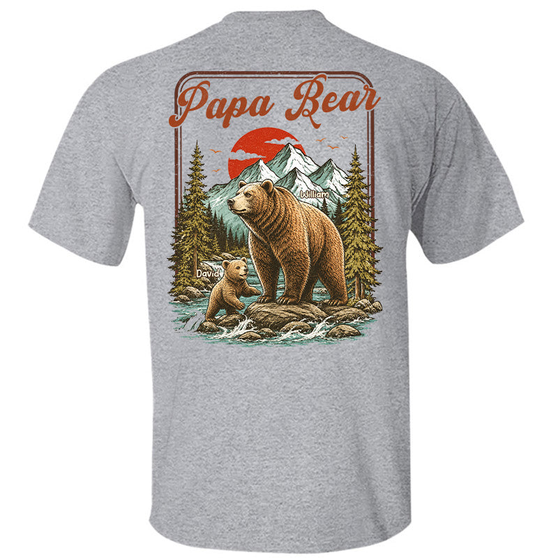 Personalized Papa Bear T-Shirt Father Day Gifts for Dad Funny Papa Tshirt Cool Daddy Bear Vintage Retro Shirt for Men Pt99