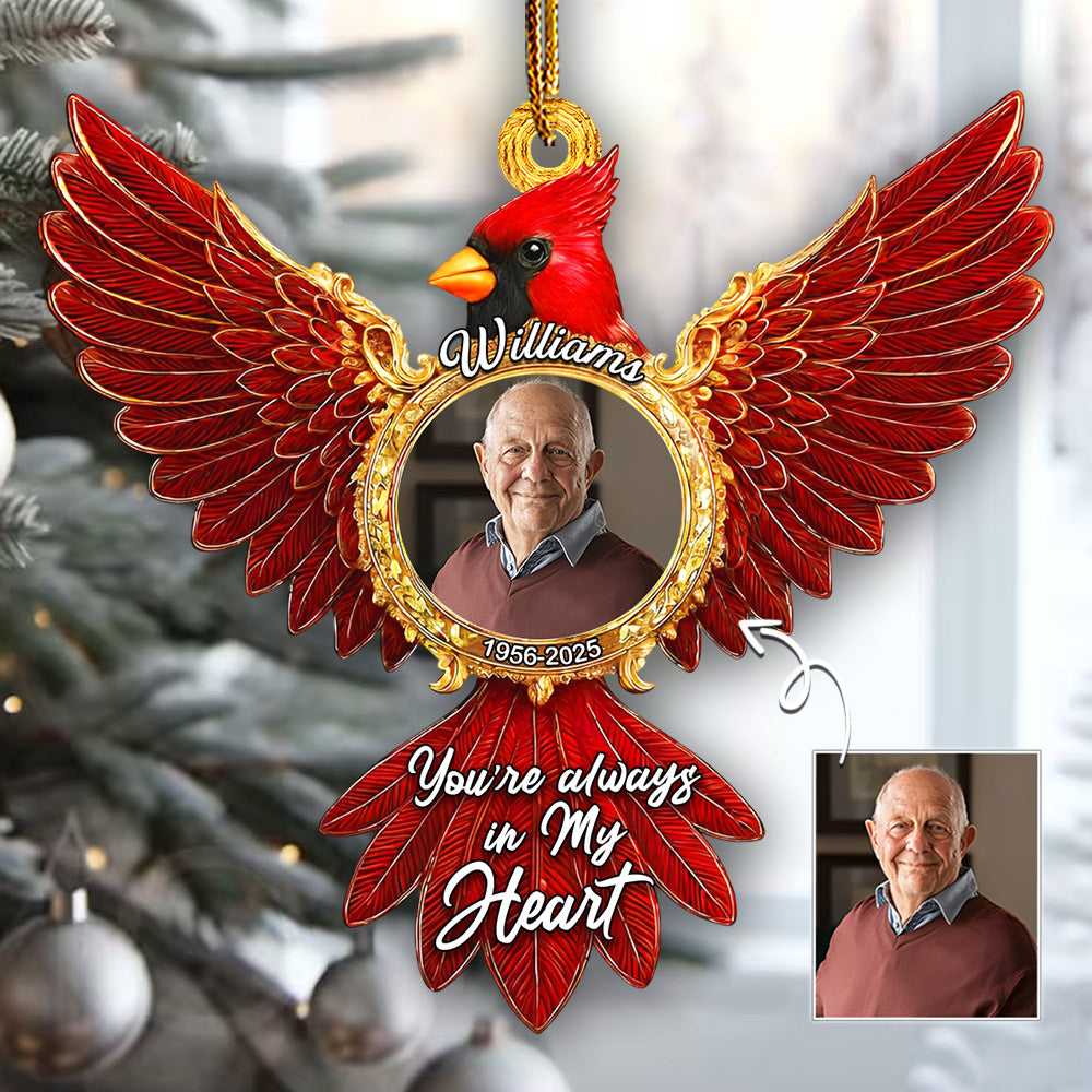 Cardinal Memorial Christmas Ornament – Custom Photo Gifts For Loved Ones In Heaven