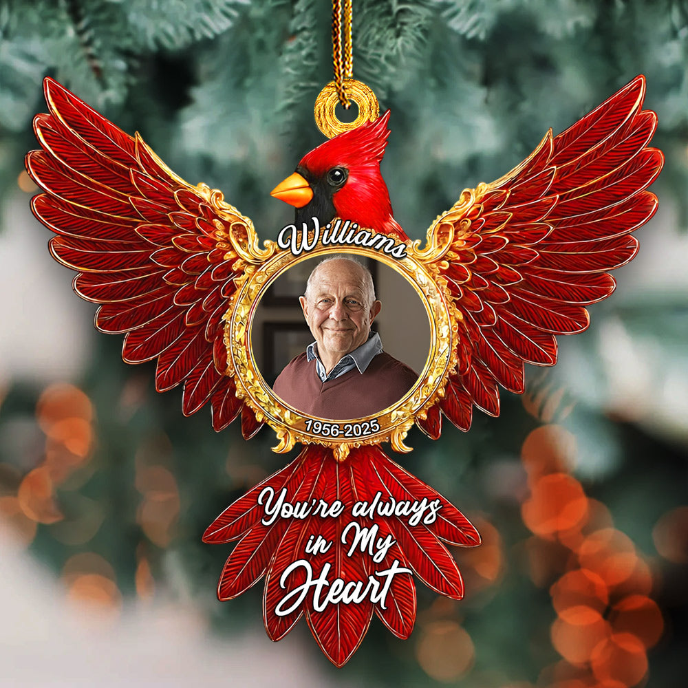 Cardinal Memorial Christmas Ornament – Custom Photo Gifts For Loved Ones In Heaven
