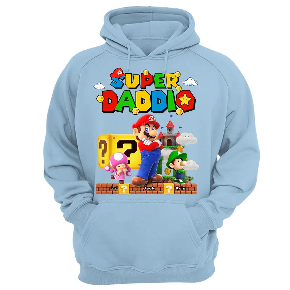Best Dad Ever Super Daddio, Personalized Daddio Shirt Custom Kids Name, Gift For Dad, Gift For Father's Day Vr2 MI209 Hv01