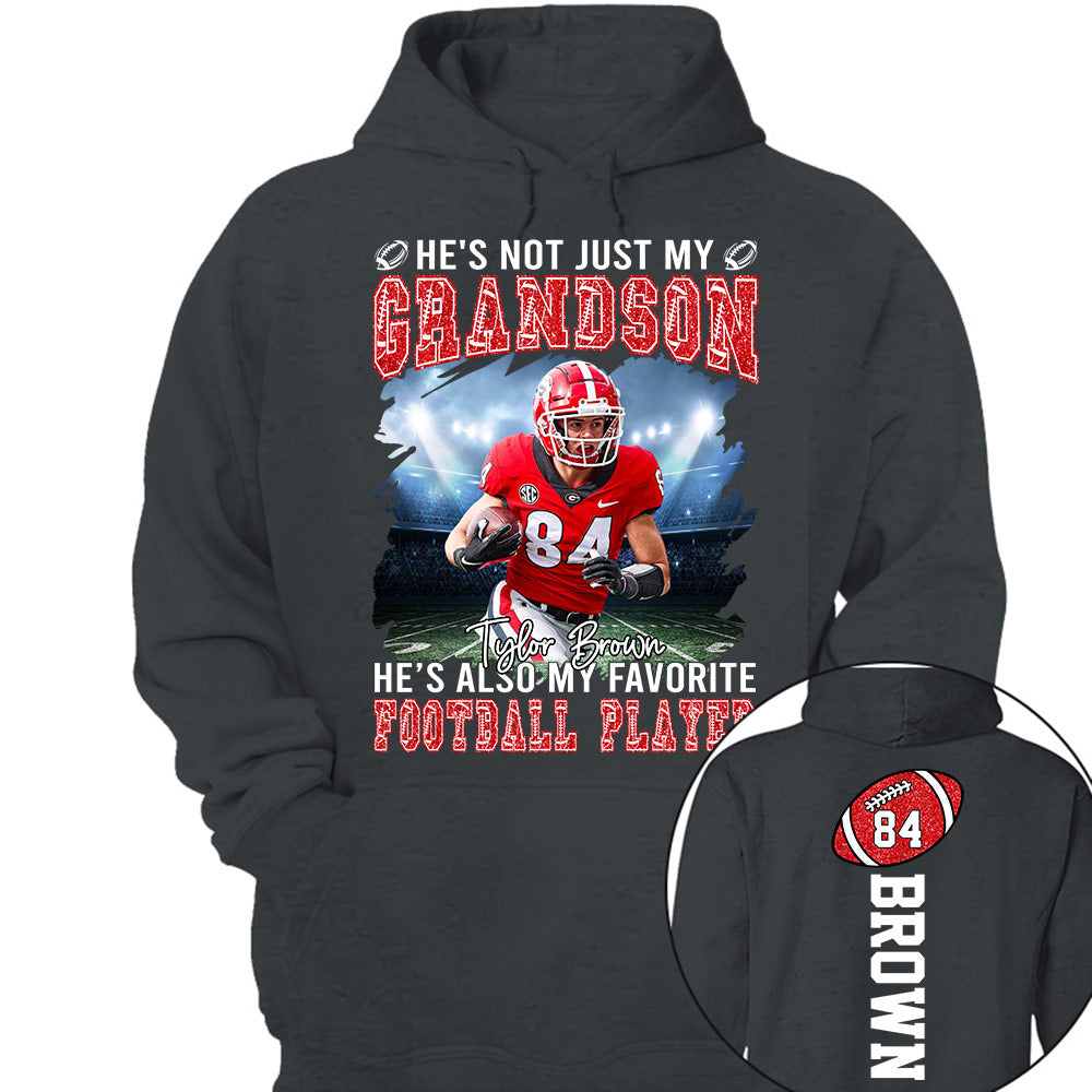 He's not just my GRANDSON, He's also my favorite Football Player - Custom Photo Football Game Day Football Jersey Gift For Football Lovers vr2 T18