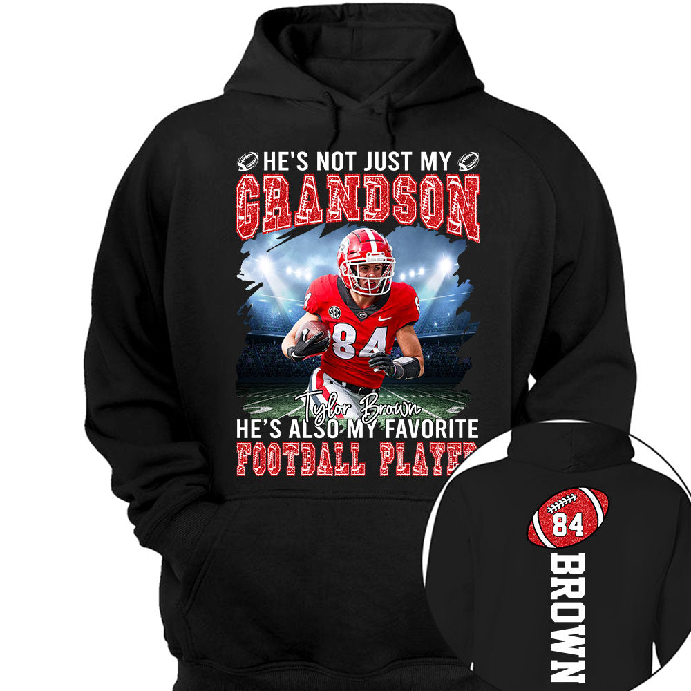 He's not just my GRANDSON, He's also my favorite Football Player - Custom Photo Football Game Day Football Jersey Gift For Football Lovers vr2 T18