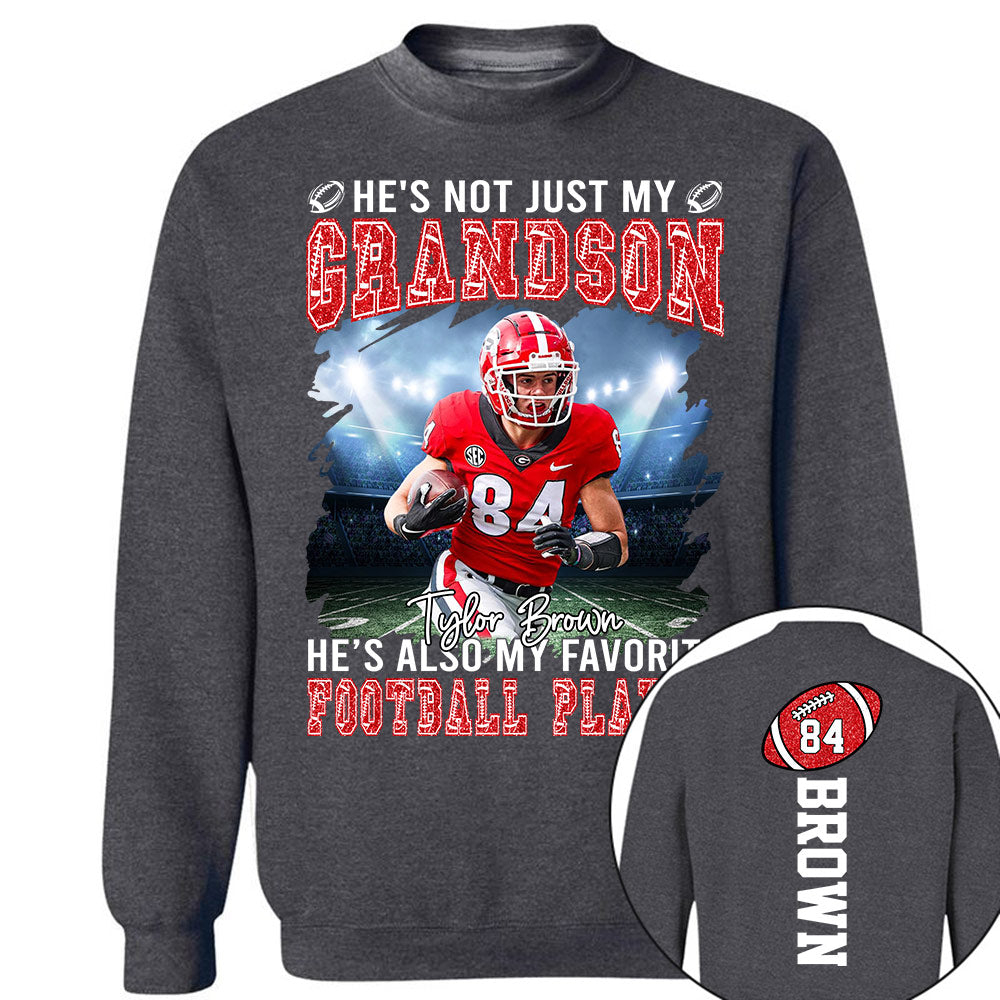 He's not just my GRANDSON, He's also my favorite Football Player - Custom Photo Football Game Day Football Jersey Gift For Football Lovers vr2 T18