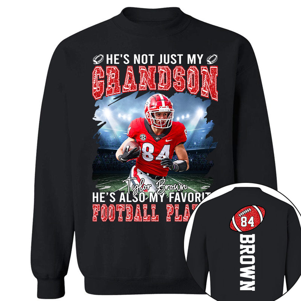 He's not just my GRANDSON, He's also my favorite Football Player - Custom Photo Football Game Day Football Jersey Gift For Football Lovers vr2 T18
