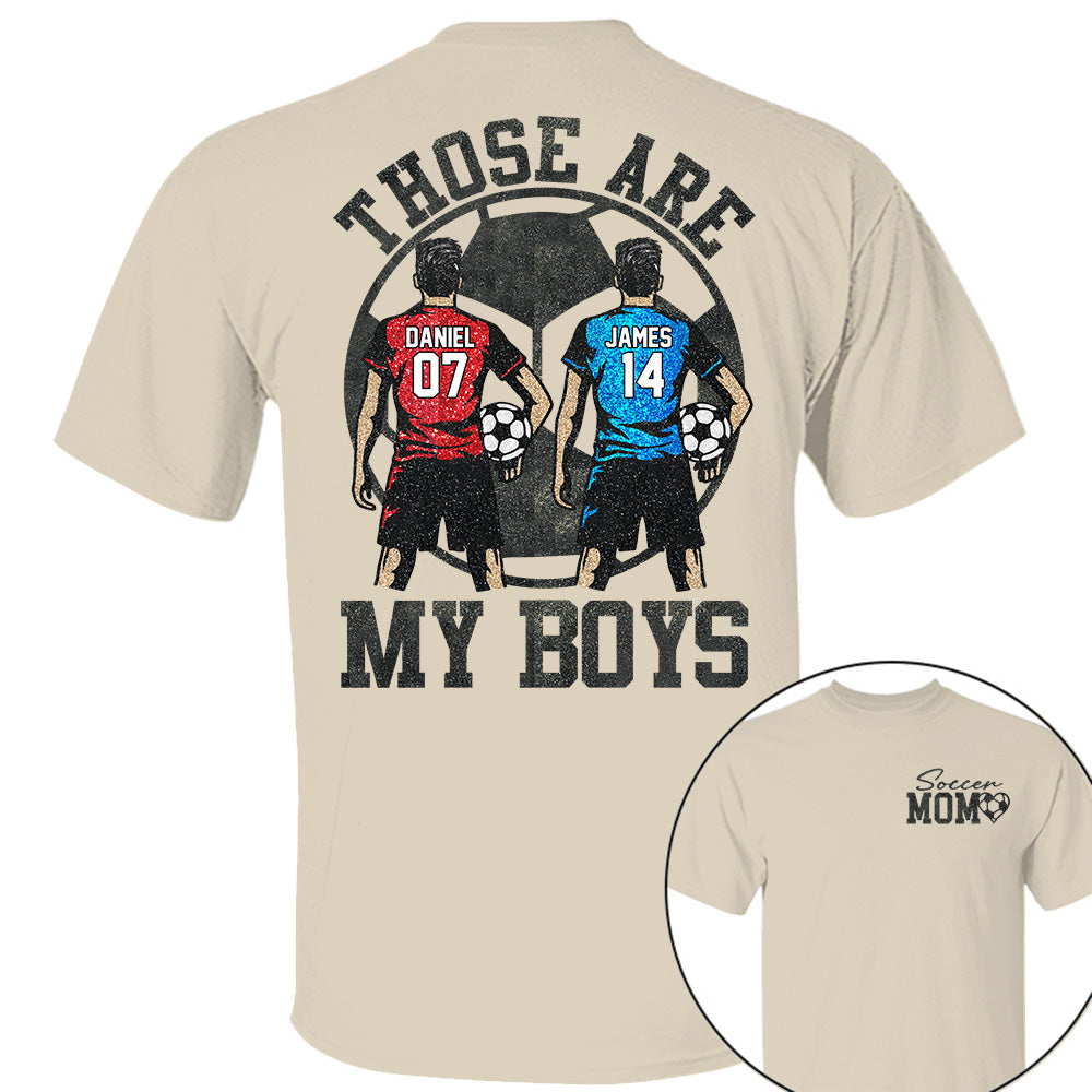 Personalized Soccer Mom Shirt, Those Are My Boy Sweatshirt, Soccer Kids Game Day Tee, Retro Cheer Mom Tee Na02