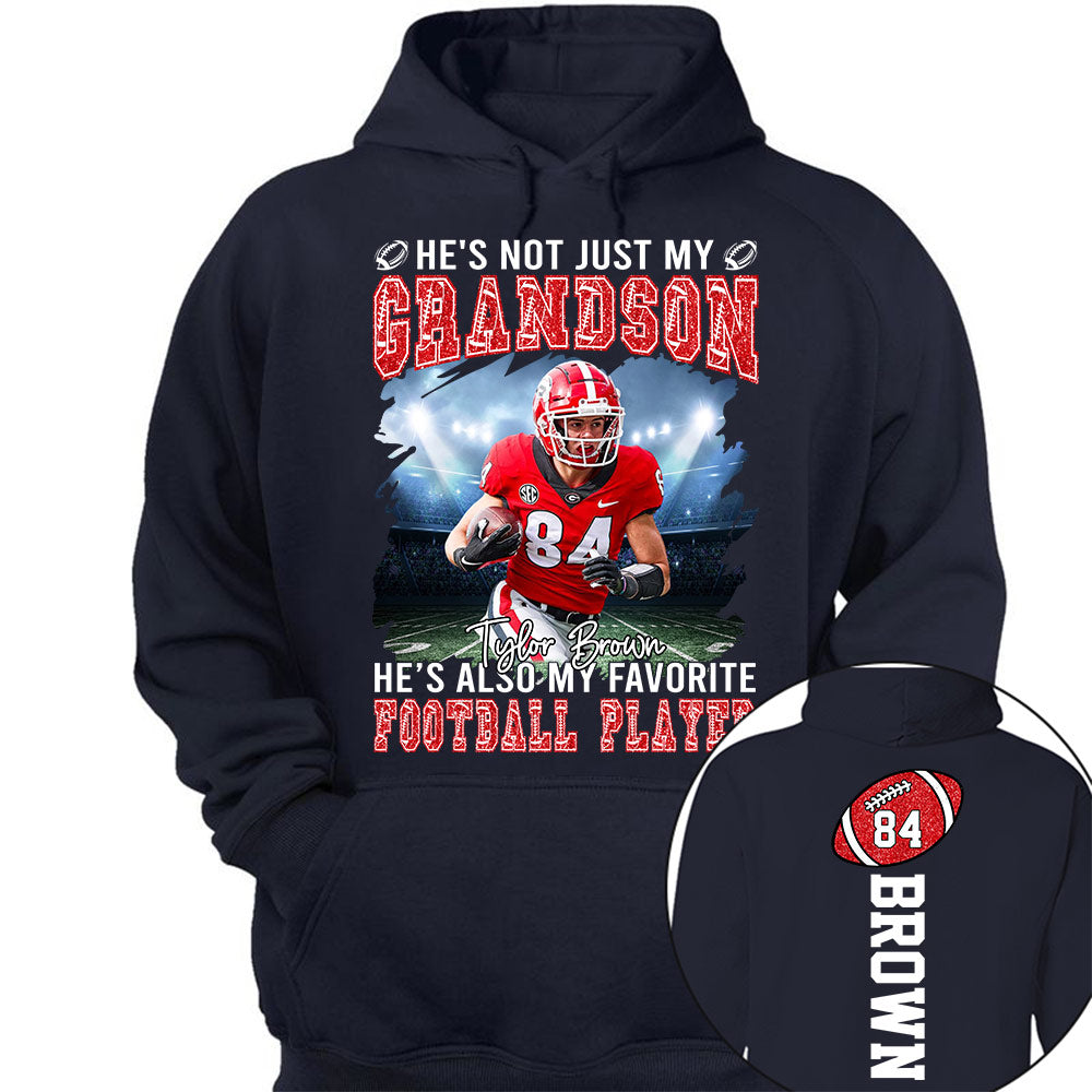 He's not just my GRANDSON, He's also my favorite Football Player - Custom Photo Football Game Day Football Jersey Gift For Football Lovers vr2 T18