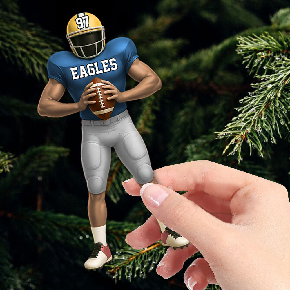 American Football Player Personalized Ornament For Football Lovers - Custom Gift For Football Player Pt99