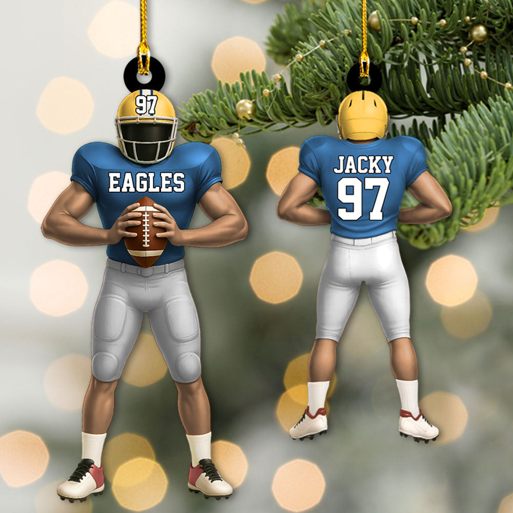 American Football Player Personalized Ornament For Football Lovers - Custom Gift For Football Player Pt99