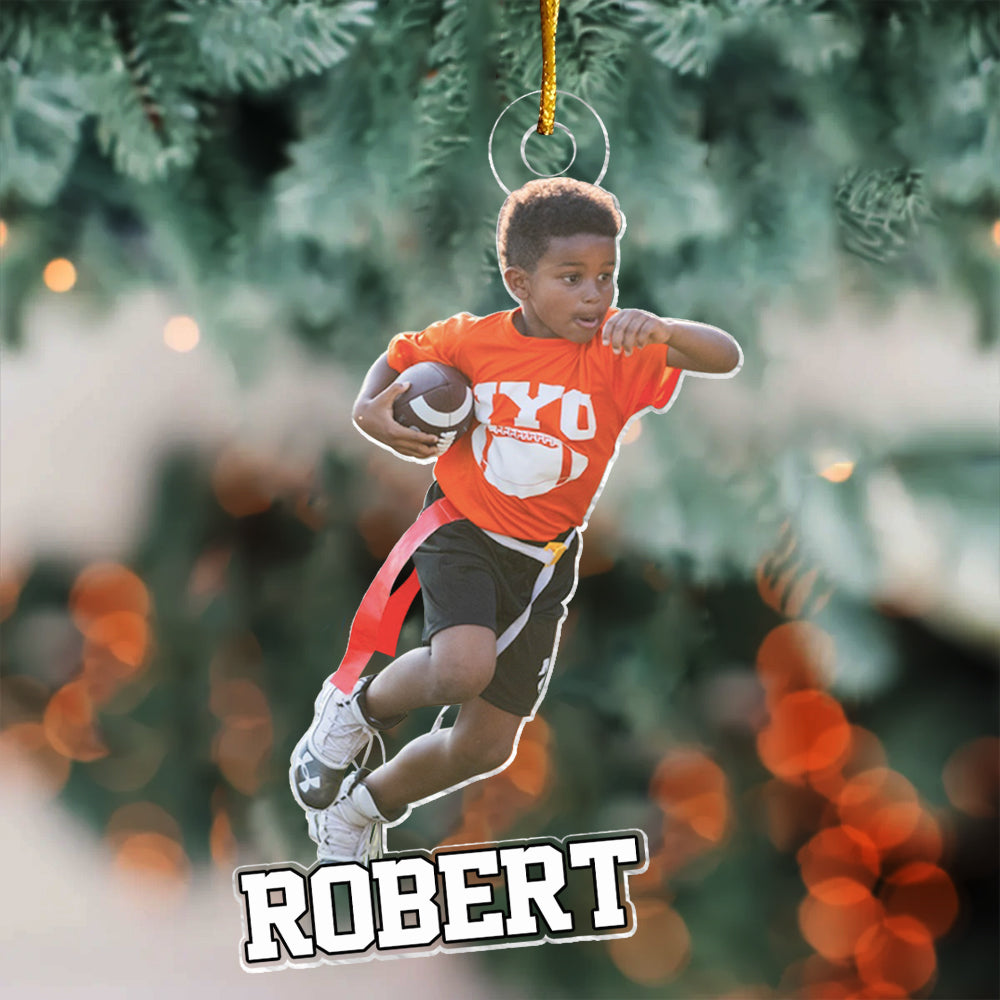 Personalized Flag Football Ornament, Gift For Flag Football Lover, Christmas Ornament Gift, Xmas Football Ornament, Football Custom Ornament