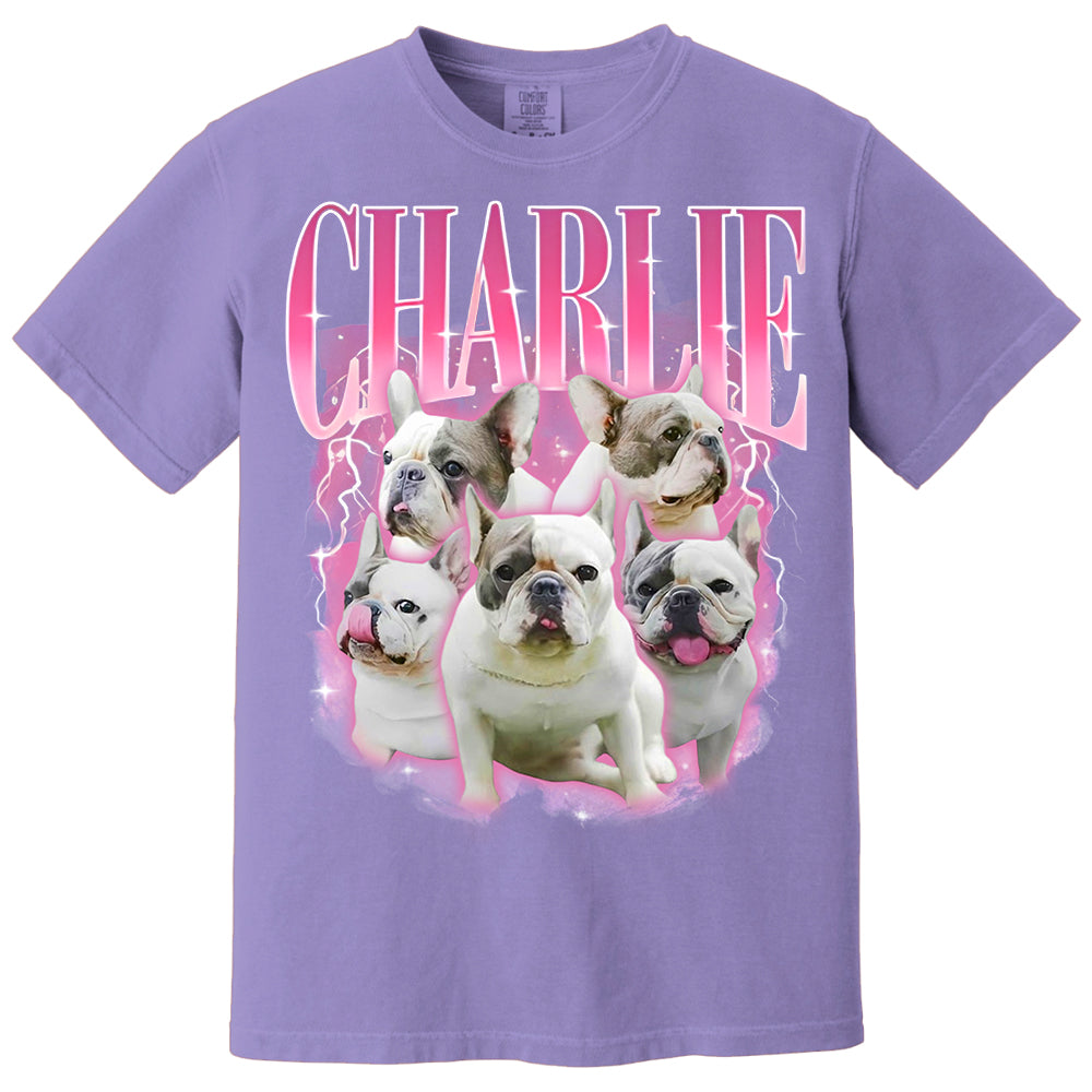 Comfort Colors Custom Retro Dog Shirt, Personalized Pet Tee, Custom Photo Gifts 90s Graphic, Bootleg Rap Dog Shirt, Custom Design Tshirt Li29