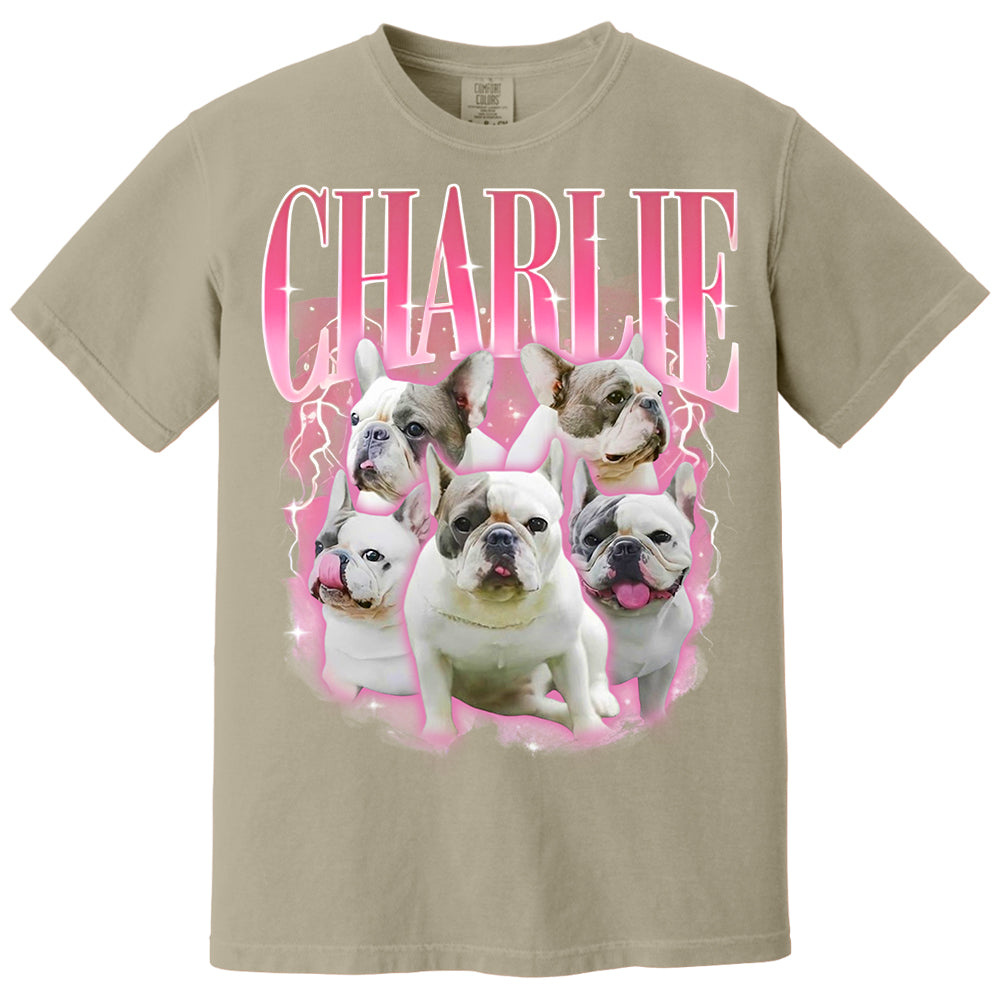 Comfort Colors Custom Retro Dog Shirt, Personalized Pet Tee, Custom Photo Gifts 90s Graphic, Bootleg Rap Dog Shirt, Custom Design Tshirt Li29