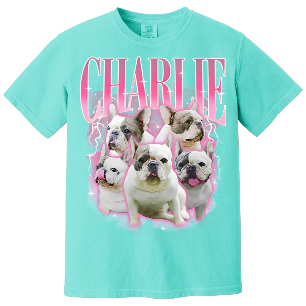 Comfort Colors Custom Retro Dog Shirt, Personalized Pet Tee, Custom Photo Gifts 90s Graphic, Bootleg Rap Dog Shirt, Custom Design Tshirt Li29