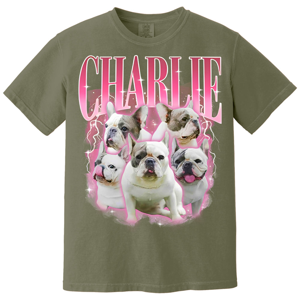 Comfort Colors Custom Retro Dog Shirt, Personalized Pet Tee, Custom Photo Gifts 90s Graphic, Bootleg Rap Dog Shirt, Custom Design Tshirt Li29