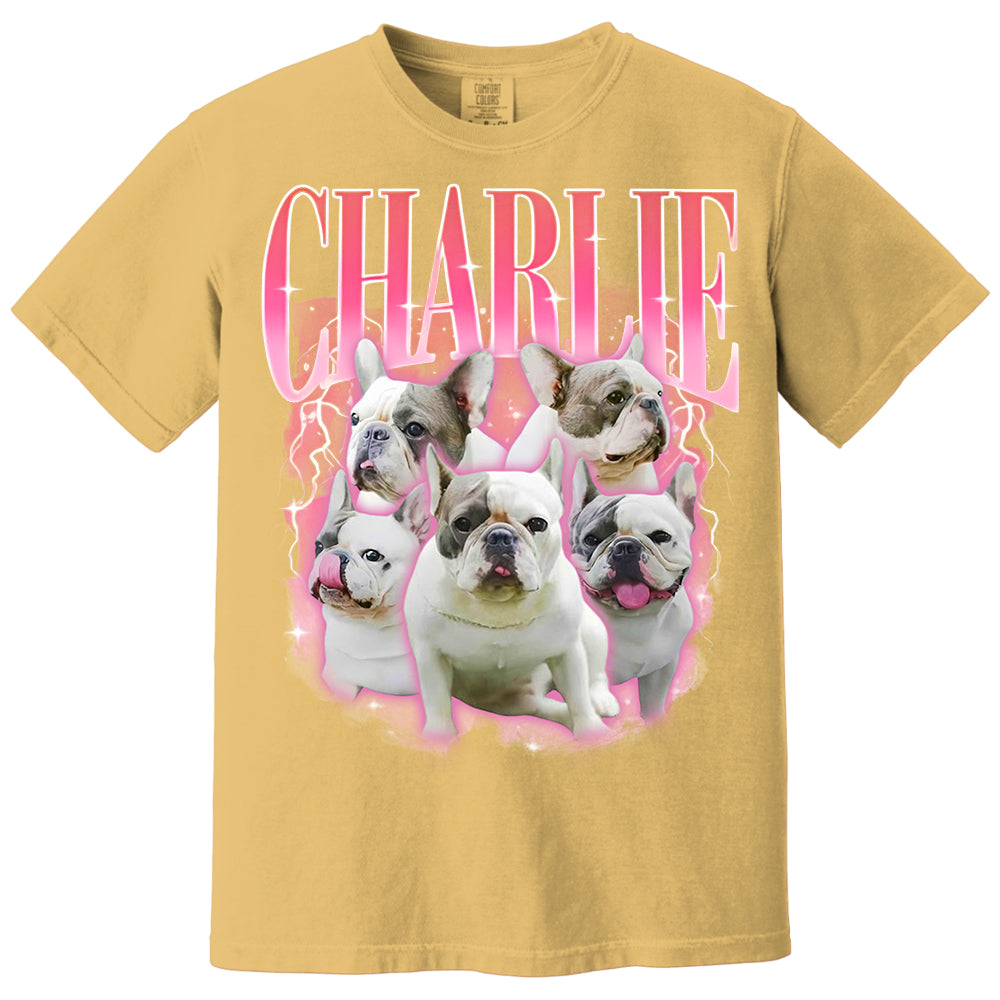 Comfort Colors Custom Retro Dog Shirt, Personalized Pet Tee, Custom Photo Gifts 90s Graphic, Bootleg Rap Dog Shirt, Custom Design Tshirt Li29