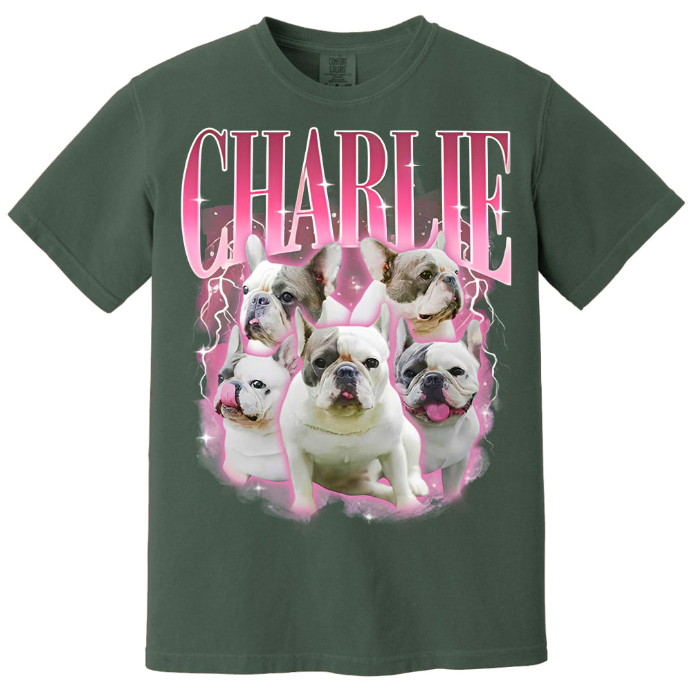 Comfort Colors Custom Retro Dog Shirt, Personalized Pet Tee, Custom Photo Gifts 90s Graphic, Bootleg Rap Dog Shirt, Custom Design Tshirt Li29