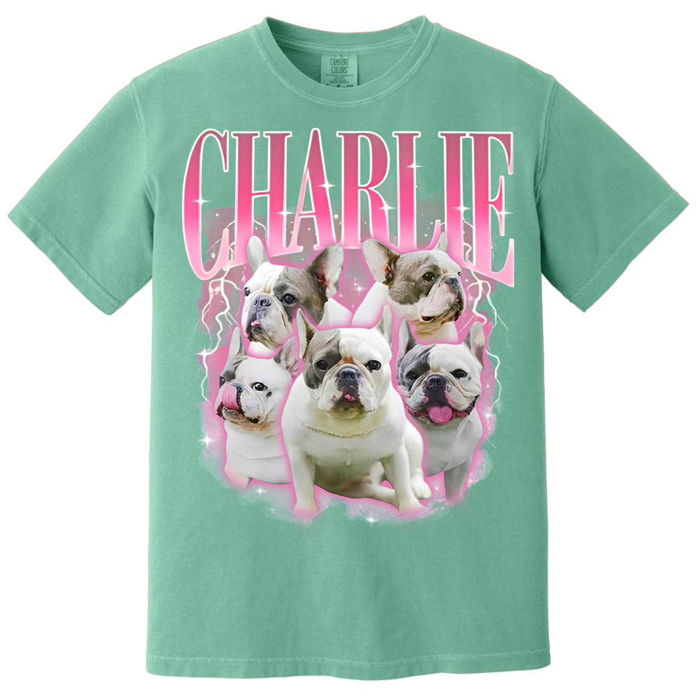 Comfort Colors Custom Retro Dog Shirt, Personalized Pet Tee, Custom Photo Gifts 90s Graphic, Bootleg Rap Dog Shirt, Custom Design Tshirt Li29