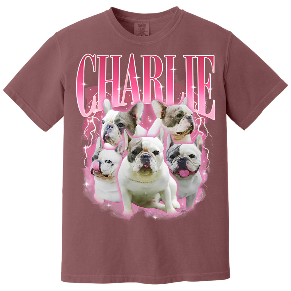 Comfort Colors Custom Retro Dog Shirt, Personalized Pet Tee, Custom Photo Gifts 90s Graphic, Bootleg Rap Dog Shirt, Custom Design Tshirt Li29