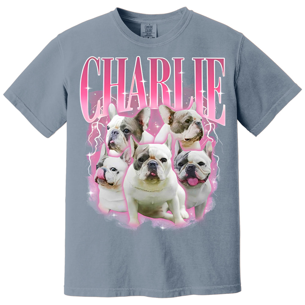 Comfort Colors Custom Retro Dog Shirt, Personalized Pet Tee, Custom Photo Gifts 90s Graphic, Bootleg Rap Dog Shirt, Custom Design Tshirt Li29